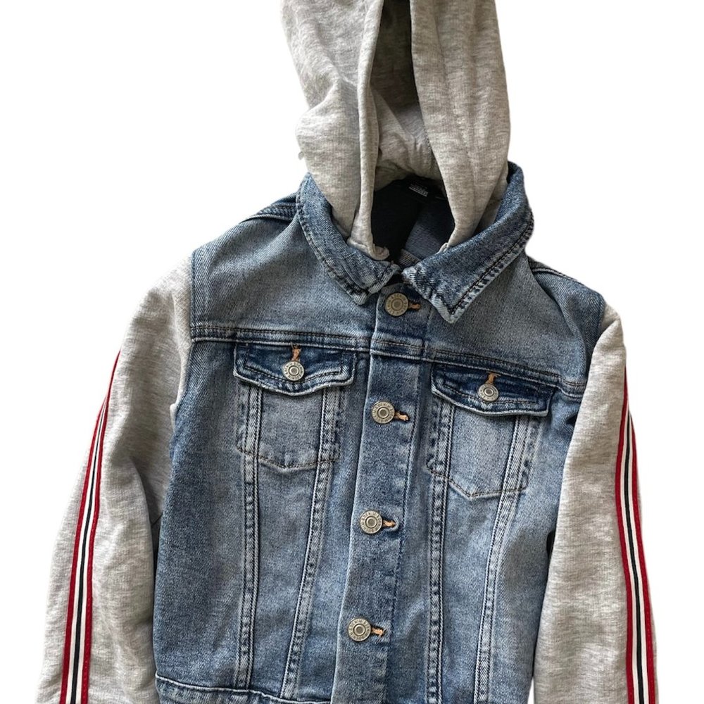 Kid's Denim Hoodie, & DENIM, 5/6Y, Blue, Preloved in Excellent Condition